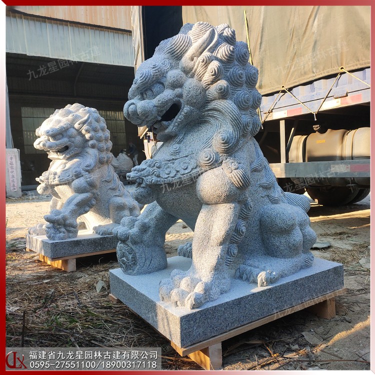 門(mén)口石雕獅 子圖片