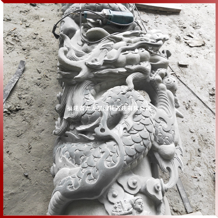 大門(mén)石雕龍柱圖片
